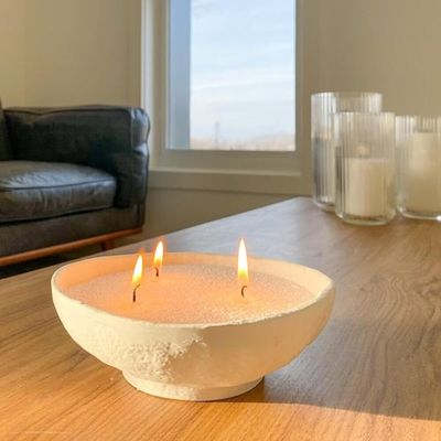 Pearled Candle Wax Sand With 20 Eco Wicks - White - 500g