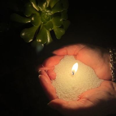 Pearled Candle Wax Sand With 20 Eco Wicks - White - 500g