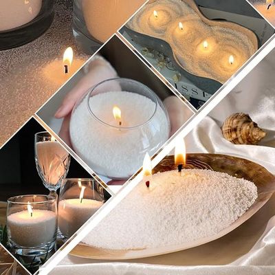 Pearled Candle Wax Sand With 20 Eco Wicks - White - 500g