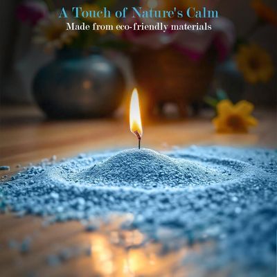 Pearled Candle Wax Sand With 20 Eco Wicks - Blue - 500g