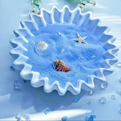 Pearled Candle Wax Sand With 20 Eco Wicks - Blue - 1Kg