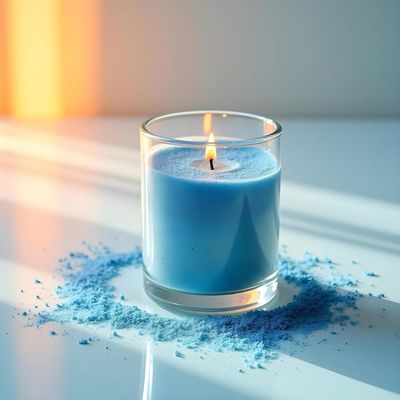 Pearled Candle Wax Sand With 20 Eco Wicks - Blue - 1Kg