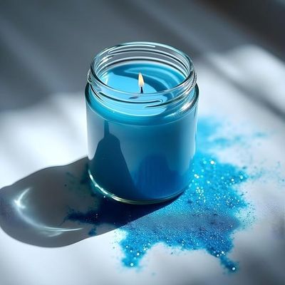 Pearled Candle Wax Sand With 20 Eco Wicks - Blue - 1Kg