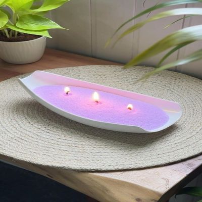 Pearled Candle Wax Sand With 20 Eco Wicks - Purple - 500g