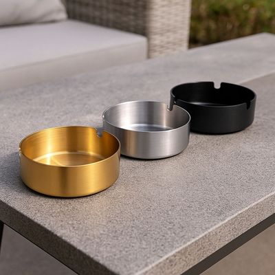 Steel Sentury Outdoor Ashtray - Gold