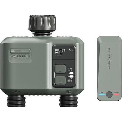 Water Timer Wifi - Multifunctional Sprinkler Timer for Automatic Irrigation System | Hose Timer with Sprinkler Controller | Waterproof Irrigation Timer, Wifi Dual Outlet