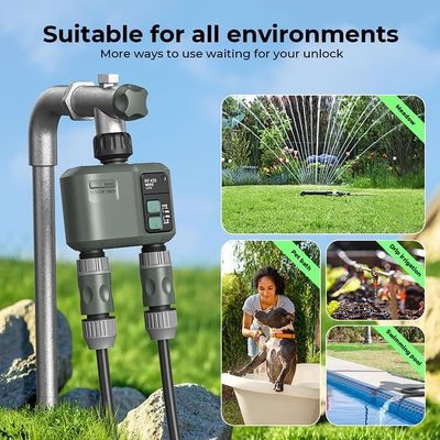 Water Timer Wifi - Multifunctional Sprinkler Timer for Automatic Irrigation System | Hose Timer with Sprinkler Controller | Waterproof Irrigation Timer, Wifi Dual Outlet