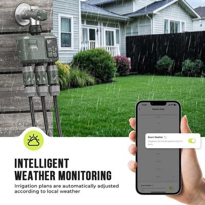 Water Timer WiFi - Multifunctional Sprinkler Timer for Automatic Irrigation System | Sprinkler Controller | Waterproof Irrigation, WiFi 3 Outlet