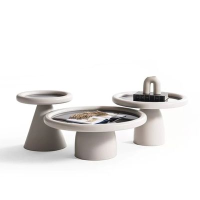 Intense Sand Black Coffee Table Set Engineered wood (European Standard), tempered glass, painted finish L90xW90xH35