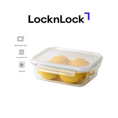 LocknLock Tempered Glass Rectangle 1.5L – Airtight Food Container with 4-Side Locking Lid, Microwave, Freezer & Dishwasher Safe