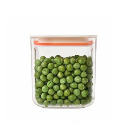 LocknLock Easy Grip Canister Rectangle 600ml – One-Touch Lid, Transparent, Easy to Hold, Dishwasher Safe