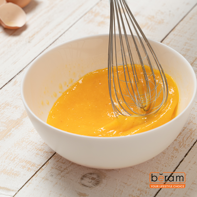 Beram Silicone Whisk with Stainless Steel Wires & Silicone Handleâ€“Heat Resistant BPA-Free Non-Stick Safe Egg Beater for Mixing Blending Whipping & Cookingâ€“Grey (Single Whisk)