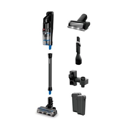 BISSELL PowerClean FurGuard 4241K – 280W Self-Standing Cordless Vacuum with Self-Cleaning Brush Roll and Upholstery Tool with LED Headlights, 2 Removable Batteries (Up to 100min), Wall Mount – 2-Year Warranty