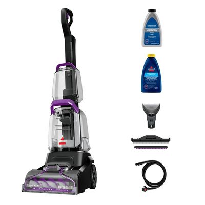 BISSELL TurboClean PowerBrush 4085K – Carpet Cleaner with 4-Row Brushroll, Powerful Suction, 2.1m Hose & 10cm Stain Tool, Compact, Lightweight with Wash & Protect Pro Solution – 2-Year Warranty 