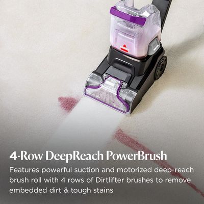 BISSELL TurboClean PowerBrush 4085K – Carpet Cleaner with 4-Row Brushroll, Powerful Suction, 2.1m Hose & 10cm Stain Tool, Compact, Lightweight with Wash & Protect Pro Solution – 2-Year Warranty 