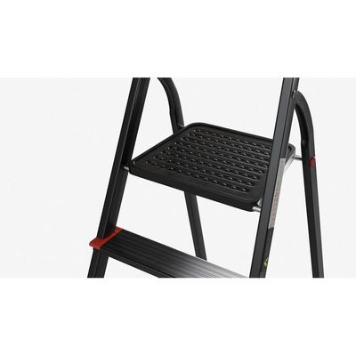 Aluminium Step Ladder for Home - 3 Steps, Black | Anti-Slip Foldable Ladder for Home, Kitchen, Garden, Office | Lightweight, Portable Folding Ladder with Grip (Black)