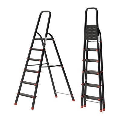 Aluminium Step Ladder for Home - 6 Steps, Black | Anti-Slip Foldable Ladder for Home, Kitchen, Garden, Office | Lightweight, Portable Folding Ladder with Grip (Black) Aluminium Step Ladder for Home - 6 Steps, Black | Anti-Slip Foldable Ladder for Home, Kitchen, Garden, Office | Lightweight, Portable Folding Ladder with Grip (Black)