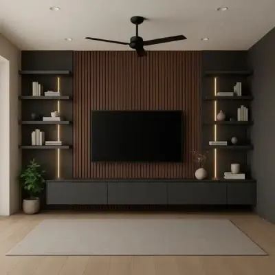 Udura Modern Wall Mounted Tv Unit With Led | Modern Tv Stand | Tv Unit