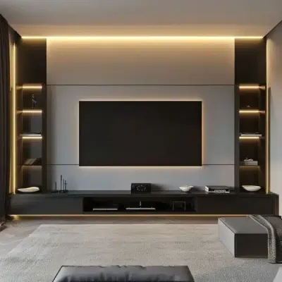 Hutier Luxury Tv Wall Units With Ambient Led Lighting | Modern Tv Stand | Tv Unit