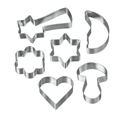 Metaltex 6-Piece Cookie Cutter Set – Stainless Steel, Assorted Shapes for Baking & Crafts