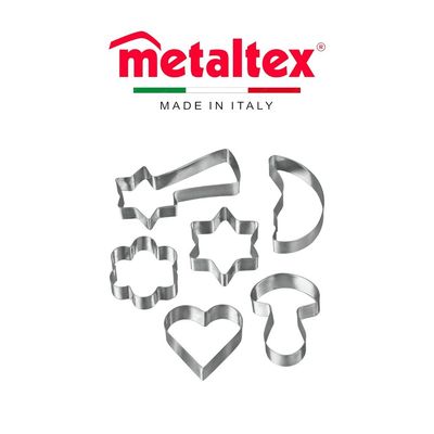 Metaltex 6-Piece Cookie Cutter Set – Stainless Steel, Assorted Shapes for Baking & Crafts