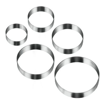 Metaltex 5-Piece Circle Cookie Cutter Set – Stainless Steel, Assorted Sizes for Baking & Crafts