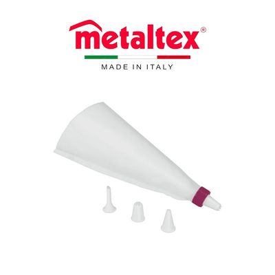 Metaltex Piping Bag Decorating Set – 4 Nozzles – Cake and Pastry Decorating Kit – Durable and Easy to Use