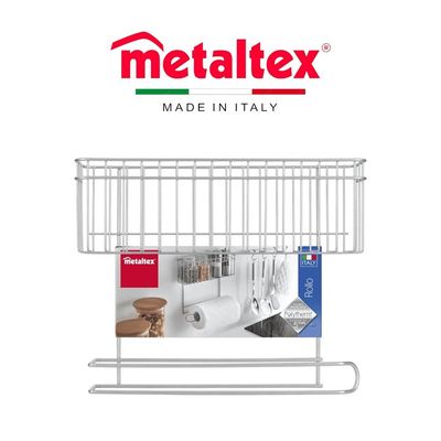 Metaltex Kitchen Paper Holder with Basket – Rollo Polytherm Coating, Rust-Resistant Countertop Organizer Metaltex Kitchen Paper Holder with Basket – Rollo Polytherm Coating, Rust-Resistant Countertop Organizer