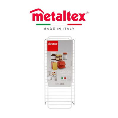 Metaltex Stackable Shelf – Bridge Multi-Purpose Shelf, Space-Saving Kitchen Organizer with LDPE Plastic Coating