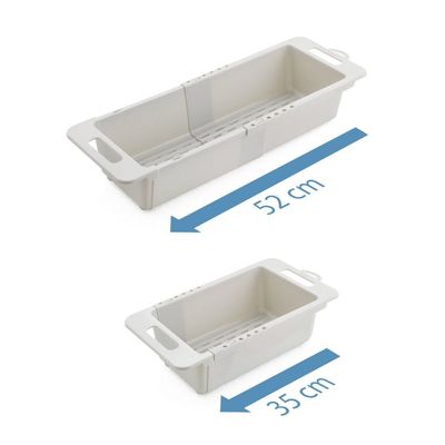 Metaltex Drainflex Extensible Over-the-Sink Colander Basket – Adjustable 35–52cm