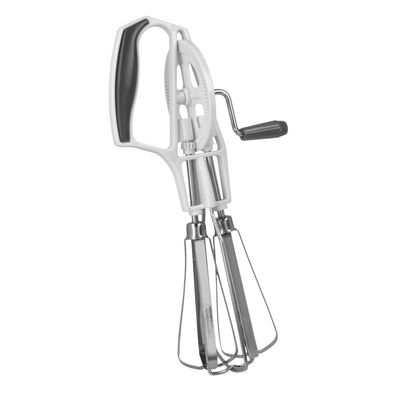 Metaltex Mechanical Whisk Crank Mixer – Stainless Steel Wires with ABS Plastic Handle – Manual Hand Beater for Baking & Cooking