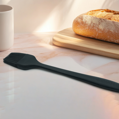 Beram Silicone Oil Brush With Stainless Steel Handle–Heat Resistant Bpa-Free Non-Stick Safe Basting Brush For Bbq Baking Grilling Roasting Pastry, Cooking–Black (Single Oil Brush)