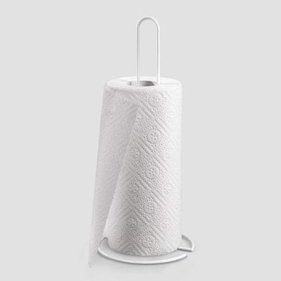 Metaltex Tissue Roll Holder Rolly – Kitchen Paper Roll Holder – Iron Wire Body with LDPE Coating – Durable & Easy to Clean – Made in Italy