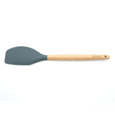 Beram  Silicone Scraper Spatula Cooking Utensil With Wooden Handles Heat Resistant Bpa Free Non-Stick Kitchen Tools Set For Cooking Baking Mixing-Grey (Single Scraper)
