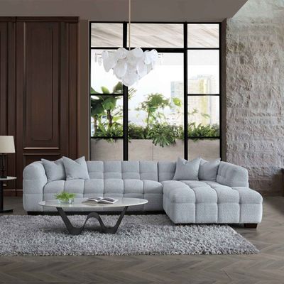 Boucle Corner Sofa L100xW310xH70 - Grey
