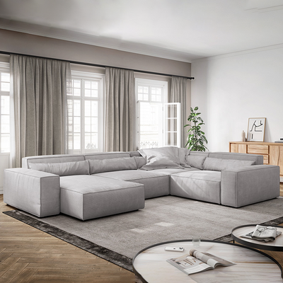 Corduroy Fabric Sectional Sofa
 L220xW310xH75 - Grey