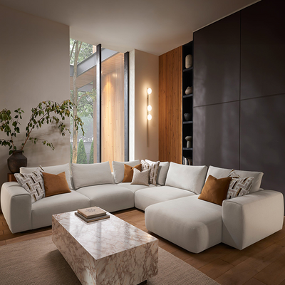 Sectional Sofa For living room L280xW280xH75 - Beige