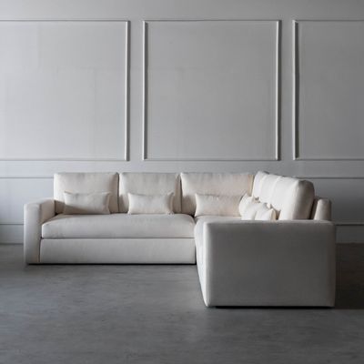 White L-Shape Sectional Sofa L290xW290xH80 - Beige