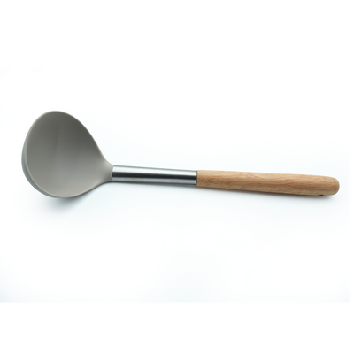 Beram  Silicone Kitchen Utensil Set  Heat-Resistant Cooking Tools With Stainless Steel & Wooden Handles  Bpa-Free, Non-Stick Safe For Cooking Baking & More.(Beije) (Single Soup Ladle)