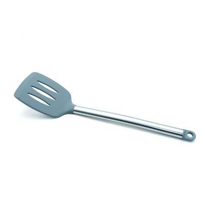 Beram Turner Silicone &Stainless Steel Kitchen Utensil Heat Resistant Non-Stick Bpa-Free,Dishwasher Safe (Grey)  (Single Slotted Turner)
