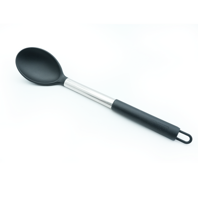 Beram  Silicone With Stainless Steel Utensil Set Non-Stick Safe,Heat Resistant,Bpa-Free –(Black) (Single Serving Spoon)