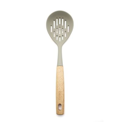 Beram  Silicone Kitchen Utensil Set With Natural Wooden Handles – Heat Resistant, Non-Stick Safe, Bpa-Free Cooking Tools –  (Beige) (Single Skimmer)