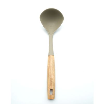 The Beram Silicone Soup Ladle Is Crafted To Offer Both Functionality And Elegance In Your Kitchen. Featuring A Deep, Heat-Resistant Silicone Bowl And A Smooth Wooden Handle, It Allows Easy Serving Of Soups, Stews, And Sauces Without Spilling Or Scratching Cookware. Designed In A Modern Grey Finish, This Ladle Adds Style To Your Cooking And Durability To Your Utensils Collection.