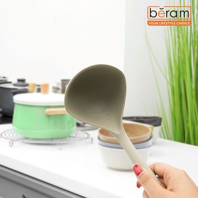 The Beram Silicone Soup Ladle Is Crafted To Offer Both Functionality And Elegance In Your Kitchen. Featuring A Deep, Heat-Resistant Silicone Bowl And A Smooth Wooden Handle, It Allows Easy Serving Of Soups, Stews, And Sauces Without Spilling Or Scratching Cookware. Designed In A Modern Grey Finish, This Ladle Adds Style To Your Cooking And Durability To Your Utensils Collection. The Beram Silicone Soup Ladle Is Crafted To Offer Both Functionality And Elegance In Your Kitchen. Featuring A Deep, Heat-Resistant Silicone Bowl And A Smooth Wooden Handle, It Allows Easy Serving Of Soups, Stews, And Sauces Without Spilling Or Scratching Cookware. Designed In A Modern Grey Finish, This Ladle Adds Style To Your Cooking And Durability To Your Utensils Collection.