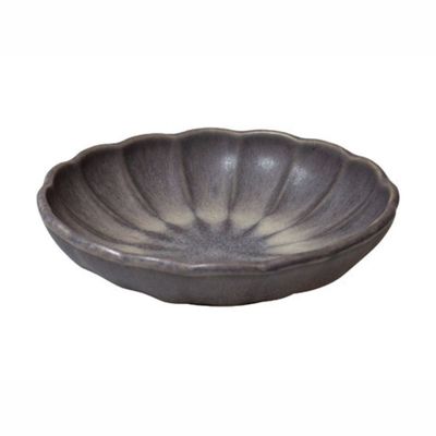 Decorative Flower Plate, Grey Ceramic Dinnerware, 16.5 cm