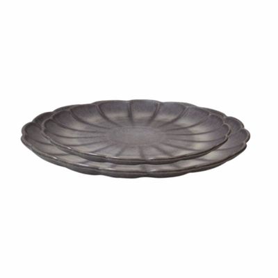 Stylepoint Flower Plate, Grey, 28 cm, Set of 2