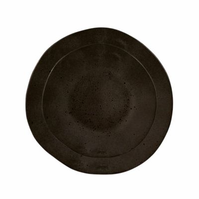 Stylepoint Q Authentic Stone Black Plate/Round Dining Plate, 28.5 cm, Set of 2