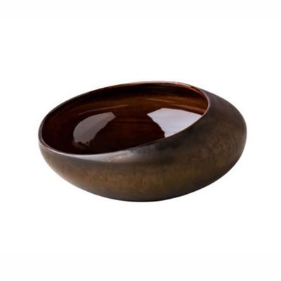 Stylepoint Angled Oval Serving Plate, Metallic Gold, 21 x 8.1 cm