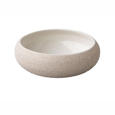 Stylepoint Curved Decorative Bowl, Volcanic White Textured Finish, 19.5 x 6.7 cm