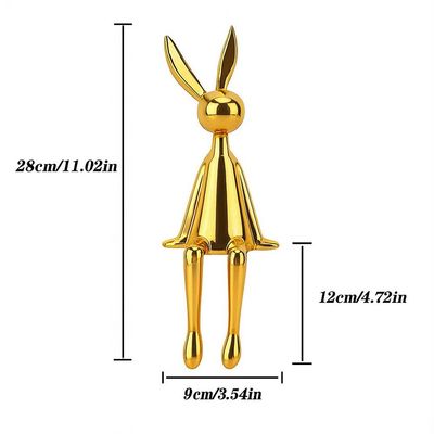 GOLD SITTING RABBIT FIGURINE